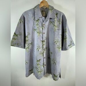 Jamaica Jaxx 100% Silk Hawaiian Bamboo Shirt XL Tropical Camp Shirt